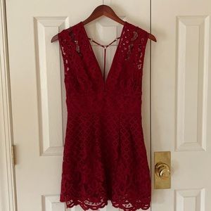 Red Free People Lace Dress Small